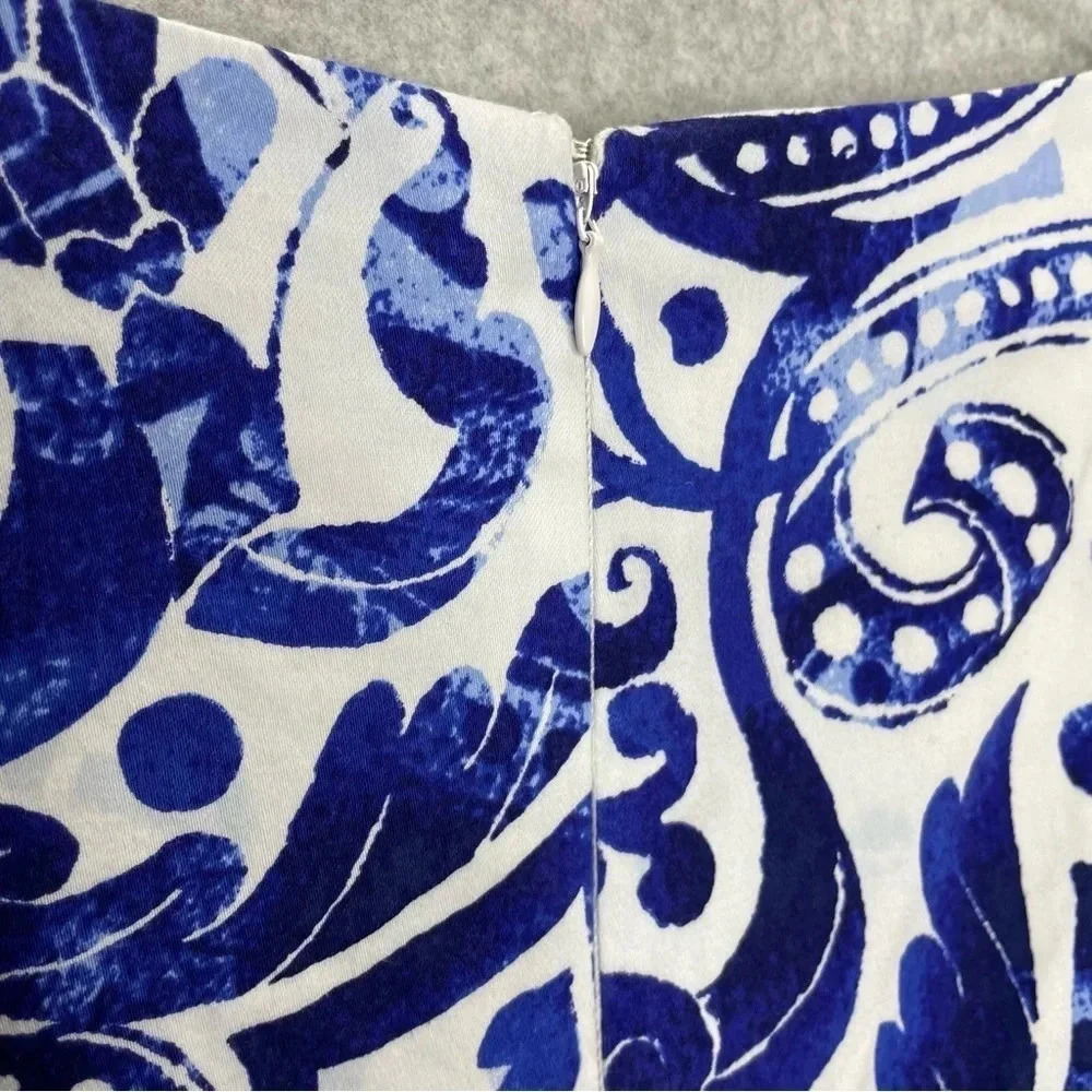 Lauren Ralph Lauren Empire Waist Dress V Neck Blue Floral Printed - Picture 4 of 7